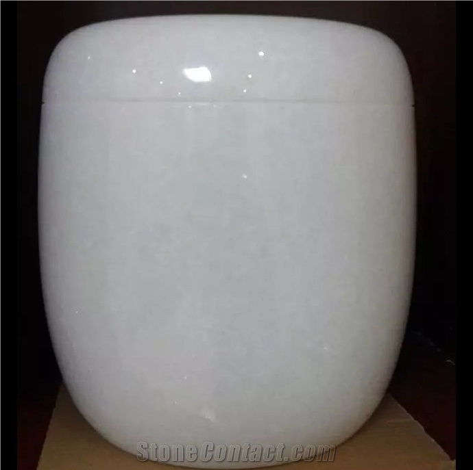 Snow White Marble Monumental Urns for Ashes