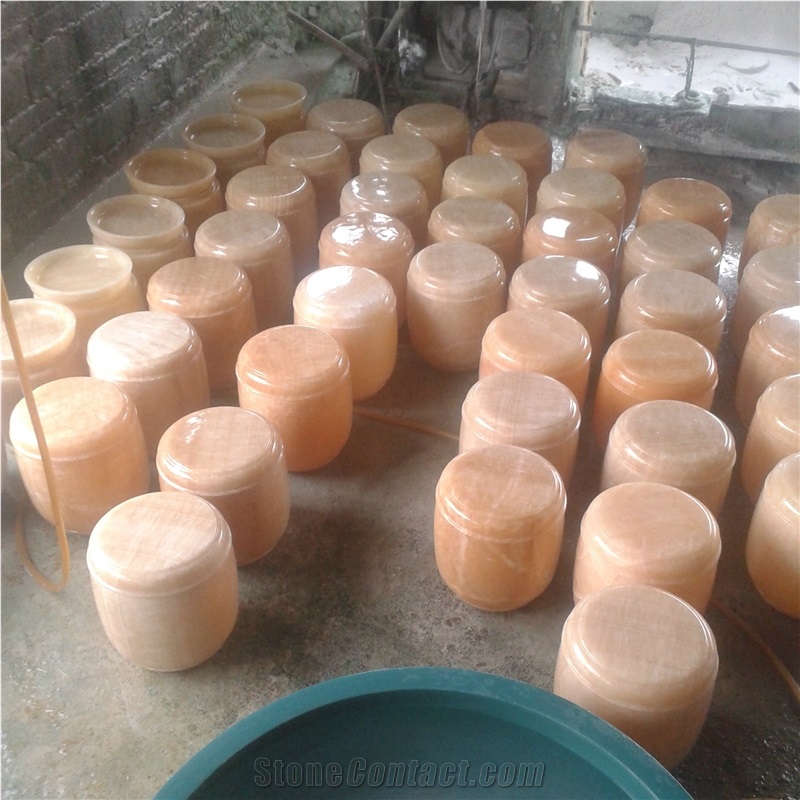 Yellow Onyx High Quality Cremation Urns