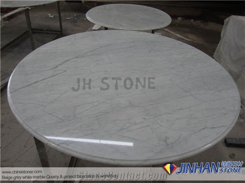 Carrara Marble Table Tops, Round Marble Slab Table Top