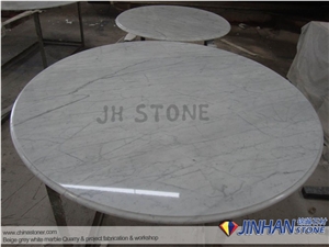 Carrara Marble Table Tops, Carrara White Marble Round Table, Bianco Carrera Work Tops
