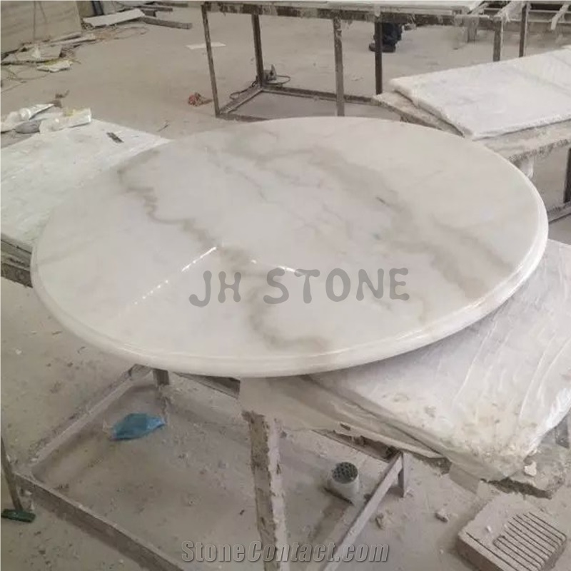 China Carrara Guangxi White Marble Table Tops, Guangxi White Marble Round Table Tops, Solid Surface Table Tops