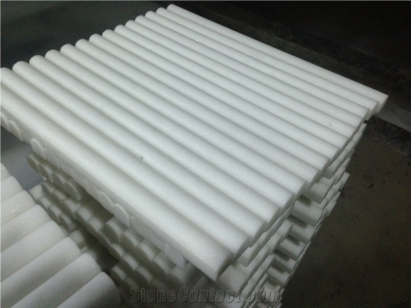China Guangxi White Marble Pencil Liners, Cheap White Marble Stone Trim Tile Border