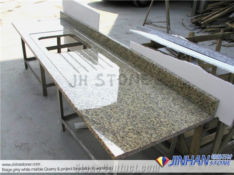 China Yellow Granite Countertops, Tiger Skin Yellow Granite Kitchen Counter Tops