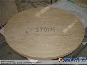 Round Coffee Table Top, Beige Ivory Travertine Coffee Tabletops