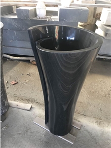 Shanxi Black Granite Fabricate Home Decorative Vases, Pots