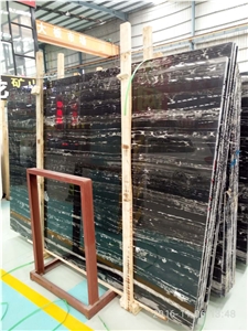 China Silver Dragon Marble, Silver Portoro, Silber Black, Slabs or Tiles, Cheap Marble, for Wall, Floor, and Other Interior or Exterior Decoration.