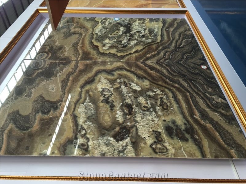 Classical Onyx, Yellow Base Color with Black Natural Veins, Premium Quality, Nice Price.