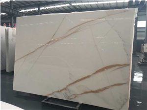 Golden Line White Onyx, White Base Color with Golden Veins, Slabs or Tiles, for Background Wall Decoration, Etc. Premium Quality, Nice Price