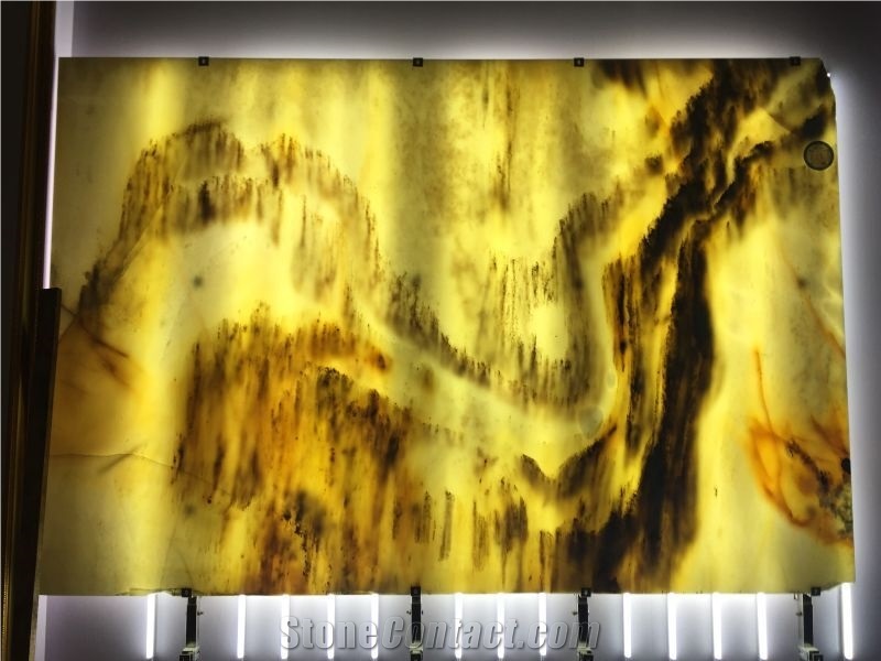 Shanshui Hua Onyx, Moutain and Water Onyx, Chinese Painting Onyx, Good Effect Of Transparent, Slabs or Tiles, for Background Wall as Decoration, Premium Quality!