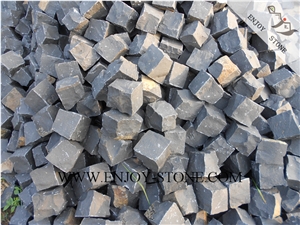All Sides Natural Split Cube/Cobble Stone Zhangpu Black, Black Basalt,Zp Black ,All Sides Natural Split Cube/Cobble/Flooring/Walling/Pavers