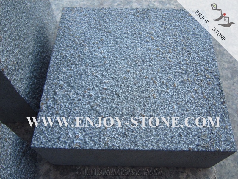 Basalt Cube Stone, Bush-Hammered, Andesite Cobble Stone, Lava Stone Cobble Stone, Chinese Basalt Paving