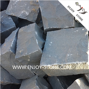 Black Basalt Natural Cobble Stone,Basaltina Walkway Paver,Cube Stone