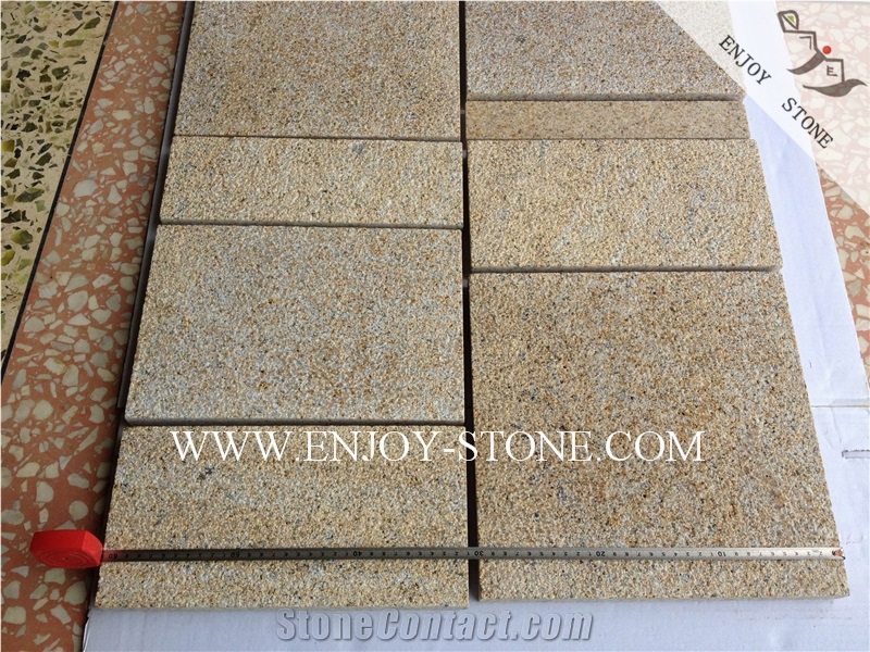 Bush Hammered Tiles G682 Golden Yellow,Golden Rust, Rustic Yellow , Golden Granite,Yellow Granite,Bush Hammered Tile/Cut to Size, Slabs/Flooring/Walling/Pavers/Granite