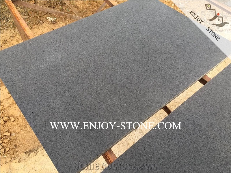 Cheap Hainan Black Basalt,China Popular Hn Dark Basalt Without Honeycombs Tiles&Slabs for Outdoor Wall Cladding and Flooring,Honed Surface Andesite Stone