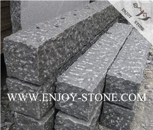 China Black Granite G684,Black Pearl Granite Pavers,Granite Cube Stone,All Sides Pineapple Finish Terrace Floors