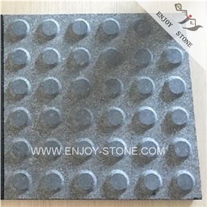 Exfoliated Finish G684 Black Basalt Flooring Tiles,China Black,Blind Stone Pavers,Garden Stepping Blind Paving Stone