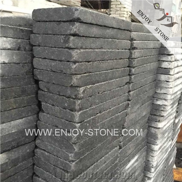 Flamed and Tumbled Finish China G684 Black Granite Walkway Paving,Exterior Building Stone,Driving Terrace Pavers and Flooring Paving