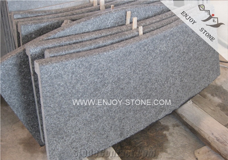 Flamed/Exfoliated Finish China G684 Black Basalt Curved Pool Coping,Pool Tiles,Stone Black Basalt Curved Coping Piece