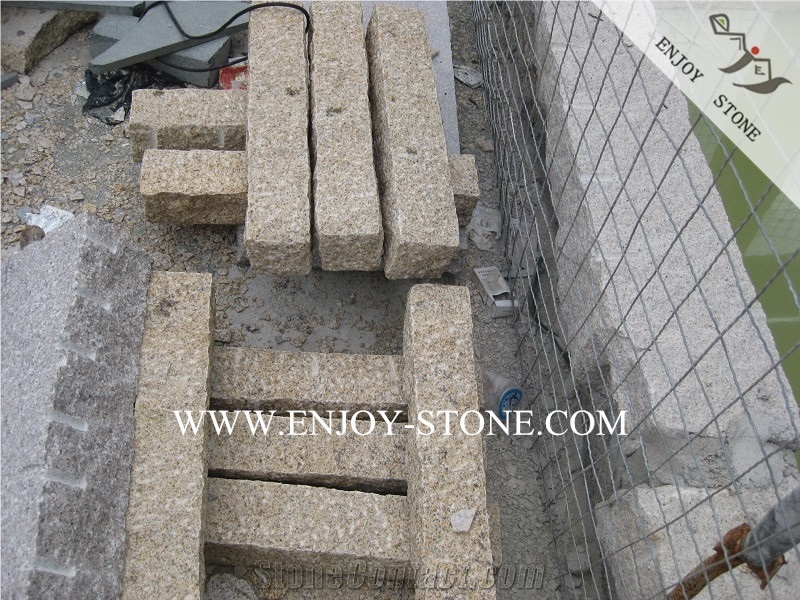 Fujian G682 Yellow Rusty Granite Palisade,Garden Decoration,Garden Wall Pillar,All Sides Pineapple/Fine Picked Granite Stone