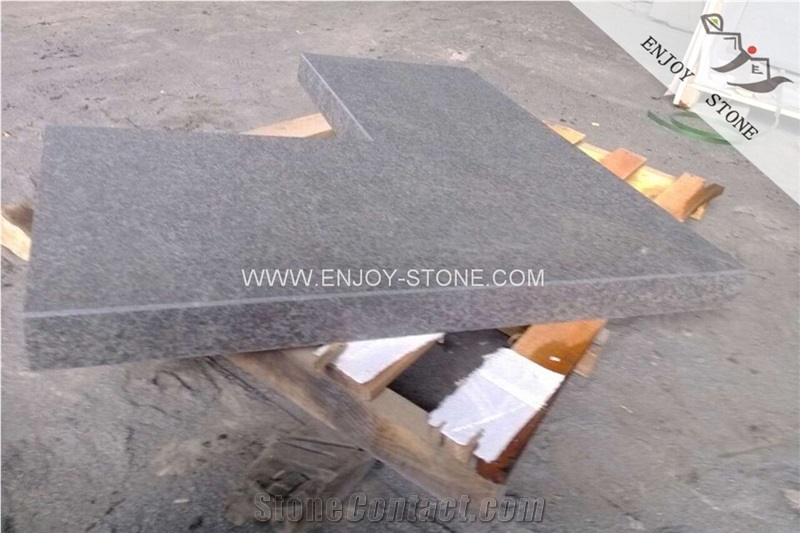 G684 Black Basalt,Pearl Black Flamed Coping Corner Pieces,Coping Stone,Swimming Pool Coping Solid Pieces
