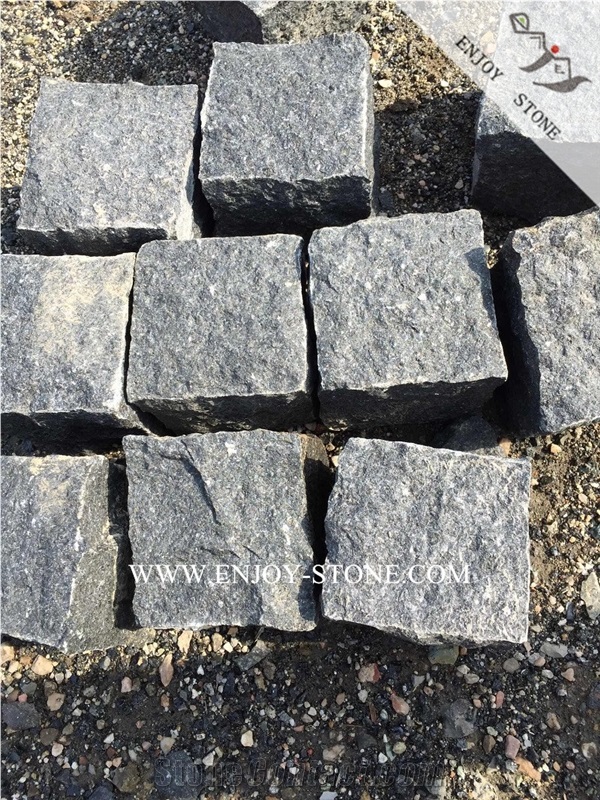G684 Black Granite Paving Stone,Black Pearl Granite Exterior/Outdoor Cube Stone for Garden Stepping Pavements,Walkway Pavers,Blind Paving Stone,Driveway Paving Stone