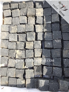 G684 Black Pearl All Natural Split Granite Pavers,Black Cobblestone Patio Pavers,Driveway/Walkway Paving Stone