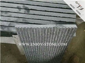 G684 China Black Basalt Machine Cut/Sawn Cut+Natural Split Finish,Half-Planed Surface Basalt Tiles&Slabs,Andesite Wall Cladding Tiles,Basalt Floor Covering Tiles
