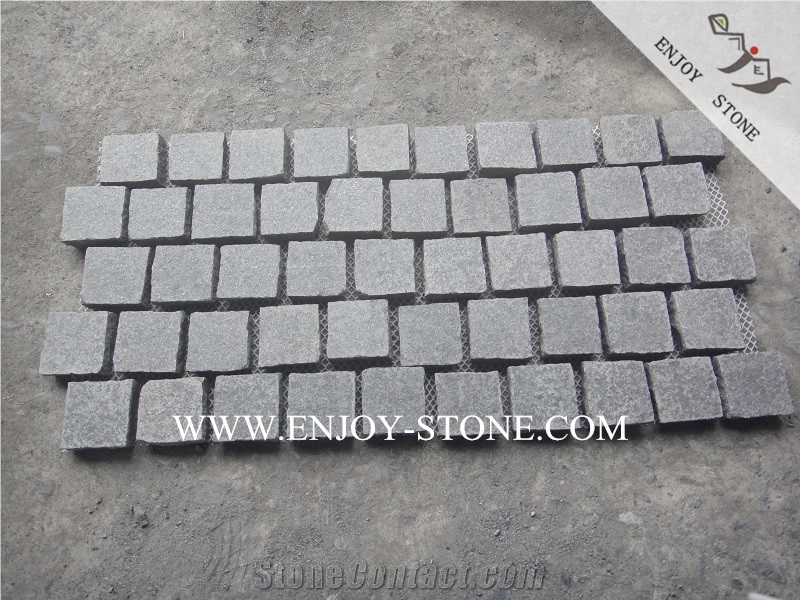 G684 Flamed Cube Stone,Cobble Granite Stone,Natural Split Sides Courtyard Road Pavers,Exterior/Outdoor Floor Covering,Landscaping Paving Sets
