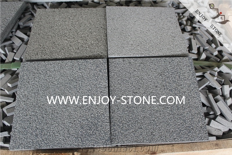 Hainan Black Basalt Bushhammered Surface Stone,Hn Dark Basaltina Landscaping Decoration,Andesite Floor Tiles,Lava Stone Slabs