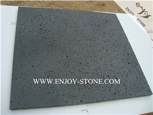 Honed/Filled Hainan Lava Stone Black Basalt Flooring Tiles,Lava Stone Wall Tiles,Lava Stone Slabs,Volcanic Basalt Stone