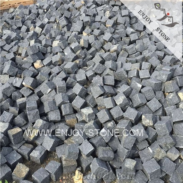 Natural Split Finish G684 Black Basalt,Black Rubble Stone,Crazy Paver,Cobble Stone for Walling,Paving