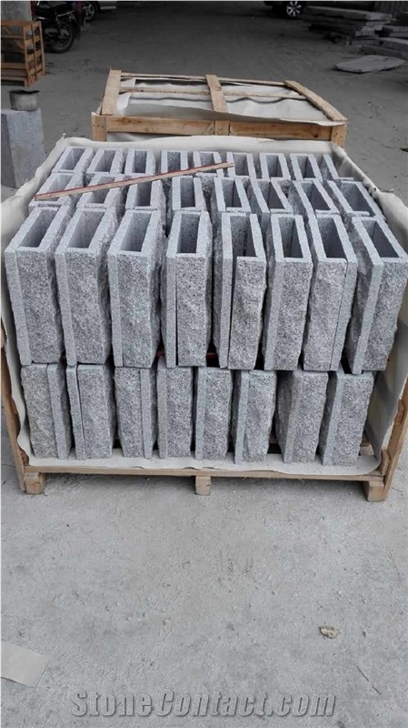 New G603 Light Grey Granite Mushroom Wall Corner Stone,Fujian New G603 White Granite Mushroomed Cladding,Split Face Mushroom Stone
