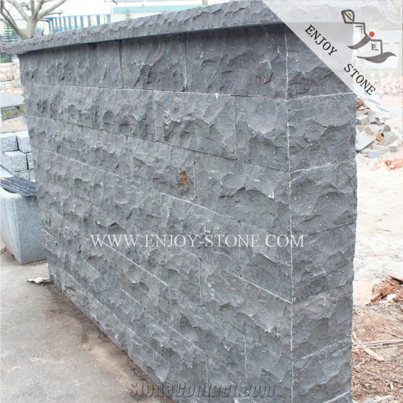 Split Face Black Basalt Bricks Wall Cladding and Floor Paving,Exterior Walling and Building
