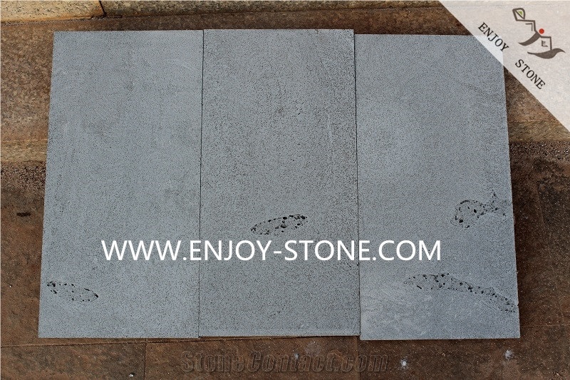 Zhangpu Bluestone/Grey Basalt with Cats Paws,Machine Cut China Grey Bluestone Floor Tiles,Wall Cladding Stone