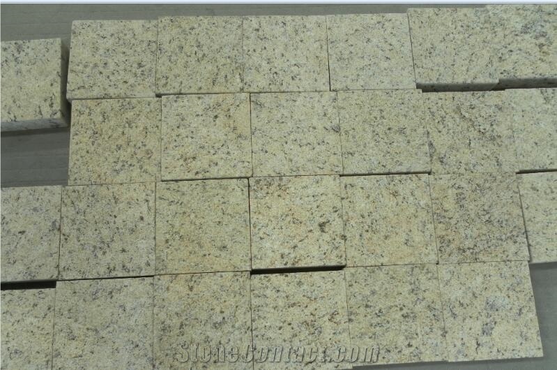 Brazil Granite, Yellow Granite, New Giallo Venezia Granite,Granite Cobble Stone, Cube Stone