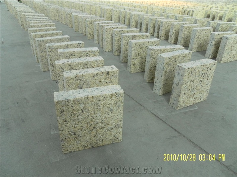 Brazil Granite, Yellow Granite, New Giallo Venezia Granite,Granite Cobble Stone, Cube Stone
