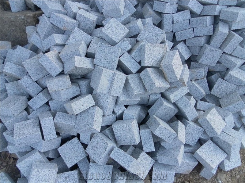 G603 Granite Cobbles, Grey Granite Cube Stone,Paver, Floor Covering , Cobble Stone, Garden Pavements, Cube Stone, Driverway Paving Stone