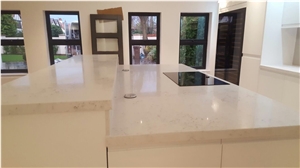 Bst Carrara White Veined Collection Quartz Stone Solid Surfaces for Kitchen Bench Top Kitchen Countertop