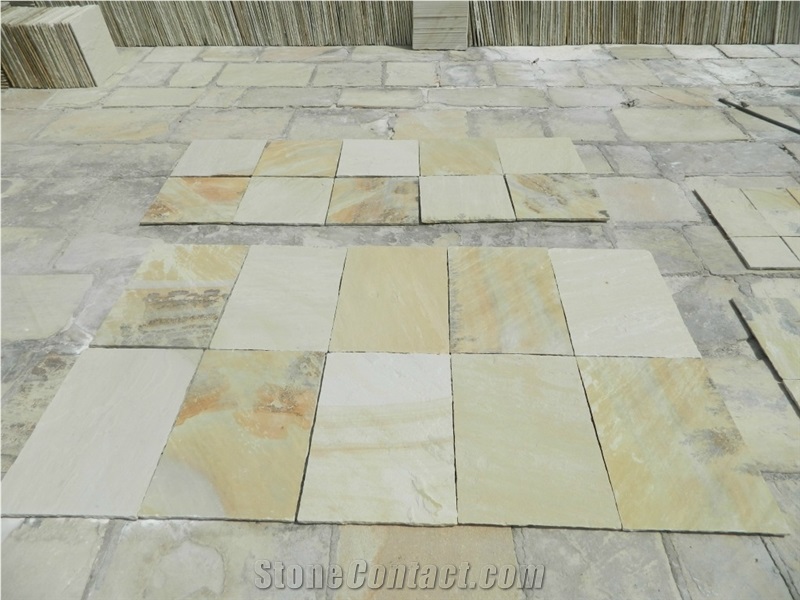 Mint Natural Handcut Edges Sandstone Tiles