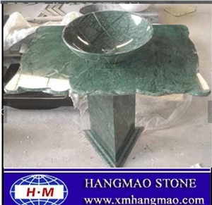 Beautiful Green Marble Pedestal Basins for Sale