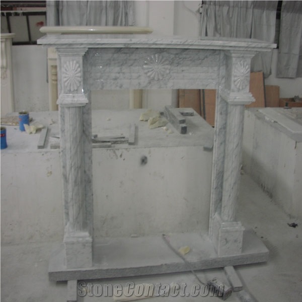 Cheap Grey Marble Stone Fireplace Design for Sale