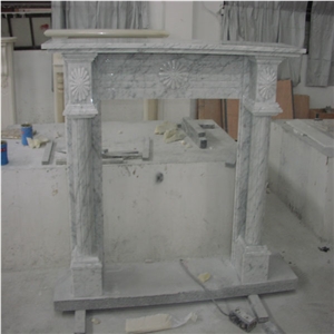 Cheap Grey Marble Stone Fireplace Design for Sale
