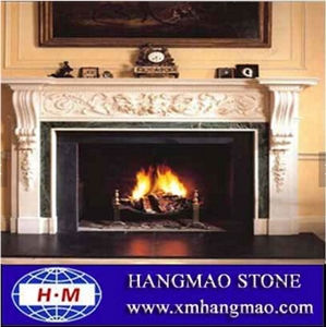 Decorative Beige Marble Stone Fireplace with Quality Assurance