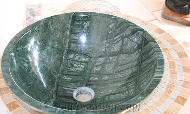Indian Green Marble Polished Stone Standard Kitchen Sink Size