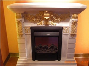 Indoor Marble Freestanding Fireplace Mantel
