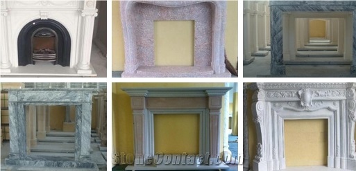 New Style Indoor Marble Natural Stone Wood Burning Stove