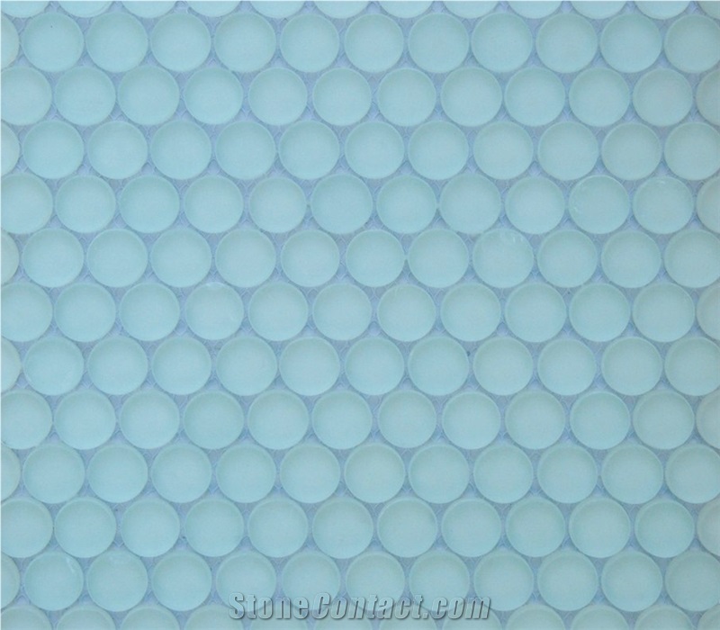 Beautiful and Best Sell-Pure White Round Glass Wall and Floor Mosaic -High Quality and Owned Factory