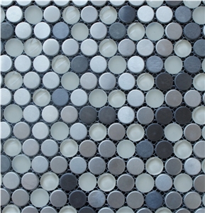 Best Selling Of White Pure Glass with Aluminum Metal Mosaic Tiles Pattern for Floor and Wall