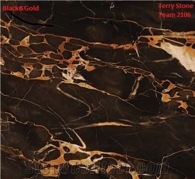 Black&Gold Marble Slabs, Black and Gold Slabs, Black&Gold Wall Covering Tiles, Black&Gold Floor Covering Tiles