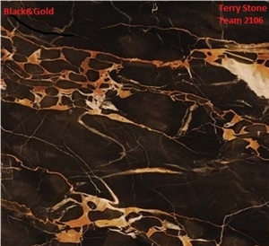 Black&Gold Marble Slabs, Black and Gold Slabs, Black&Gold Wall Covering Tiles, Black&Gold Floor Covering Tiles